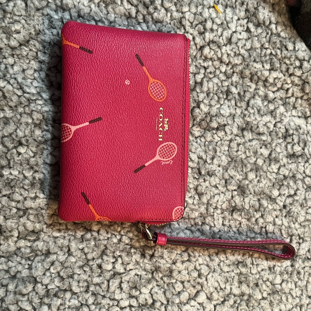 Coach Fuchsia Wristlet with Tennis Motif
